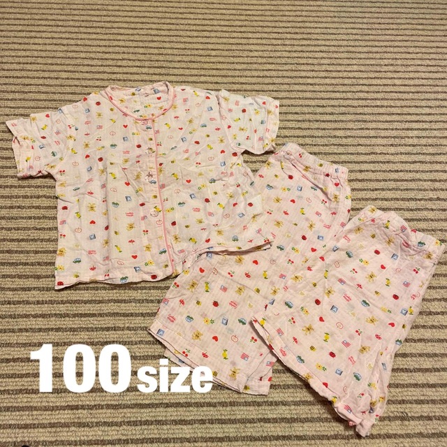 夏パジャマ　女の子ピンク　3点セット キッズ/ベビー/マタニティのキッズ服女の子用(90cm~)(パジャマ)の商品写真