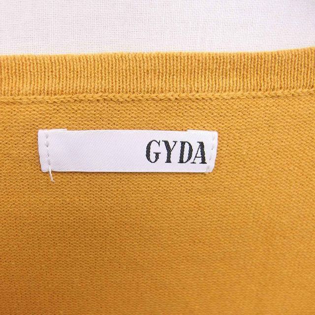 GYDA(ジェイダ)のジェイダ GYDA カットソー ニット ペンタゴンネック 半袖 F マスタード レディースのトップス(カットソー(半袖/袖なし))の商品写真