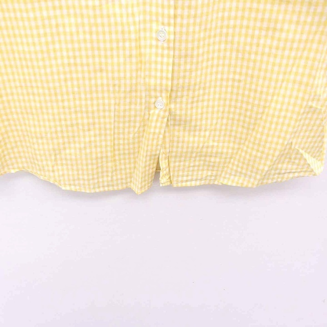 SLOBE IENA(スローブイエナ)のスローブ イエナ シャツ ブラウス チェック ラウンドカラー 薄手 半袖 黄 白 レディースのトップス(シャツ/ブラウス(半袖/袖なし))の商品写真