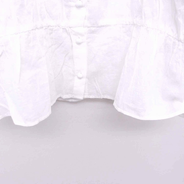 Discoat(ディスコート)のディスコート シャツ ブラウス レース ノーカラー 透け感 半袖 F 白 レディースのトップス(シャツ/ブラウス(半袖/袖なし))の商品写真