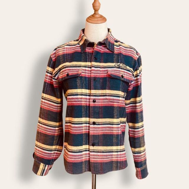 【大価品】　カットレイト　刺繍ロゴ　上質チェックシャツジャケット　マルチカラー