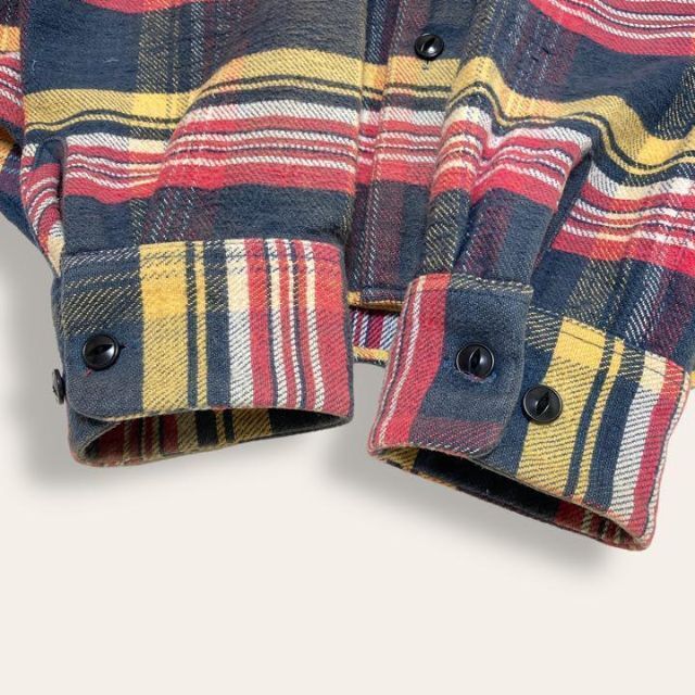【大価品】　カットレイト　刺繍ロゴ　上質チェックシャツジャケット　マルチカラー