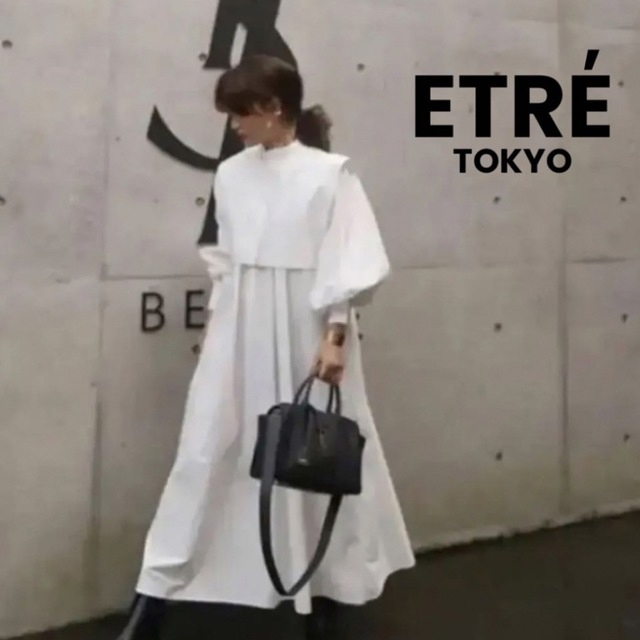 新品】ETRE TOKYO 2way レイヤード ワンピース ホワイト-