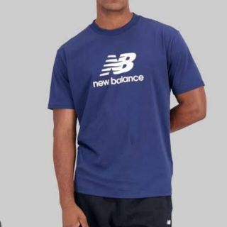 ニューバランス(New Balance)の新品 XL newbalance Essentials スタックドロゴシャツ 紺(Tシャツ/カットソー(半袖/袖なし))