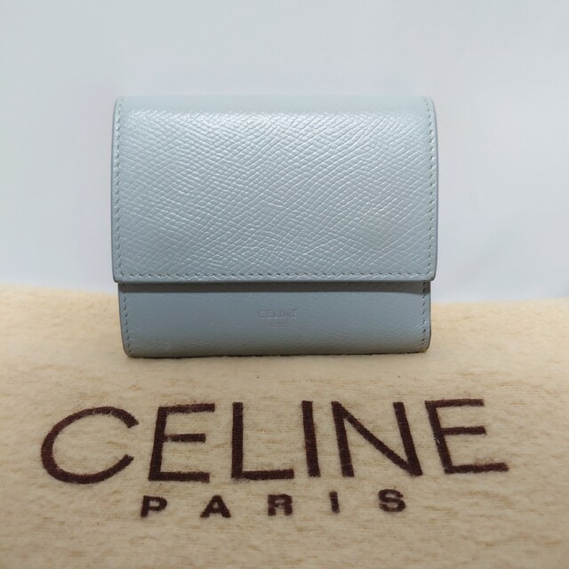 美品 CELINE スモール トライフォード ウォレット 三つ折りコンパクト財布-