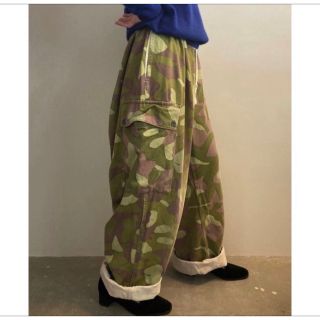 ミリタリー(MILITARY)の極太 リバーシブル vintage フィンランド軍 広葉樹迷彩 オーバーパンツ(ワークパンツ/カーゴパンツ)