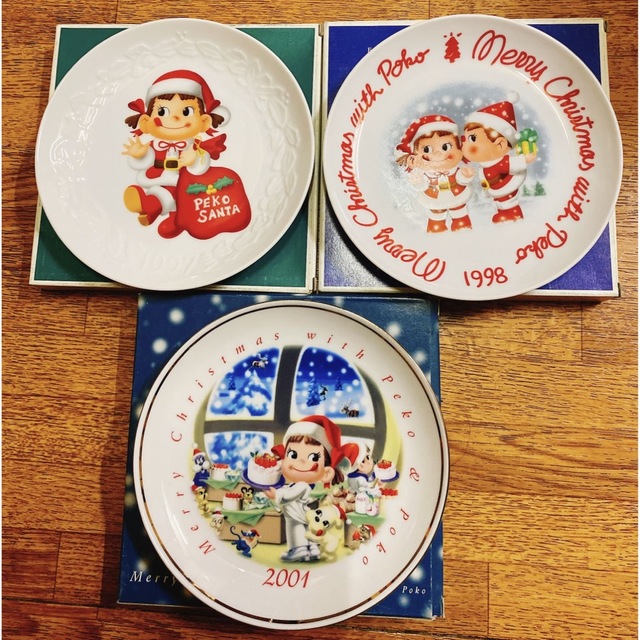 不二家 ペコちゃん 食器 クリスマスプレート 2枚セット - 年中行事