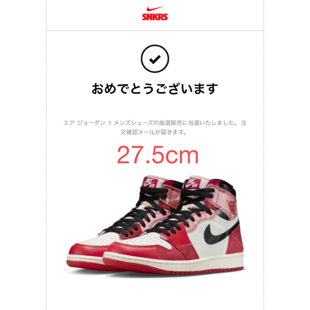 ジョーダン1 スパイダーマン 27.5 新品 ジョーダン1 スパイダーマン 27.5 新品