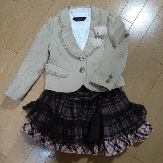 キューティーリボン　フォーマルスーツ　入学式　卒園式　スカート　120 キッズ/ベビー/マタニティのキッズ服女の子用(90cm~)(ドレス/フォーマル)の商品写真