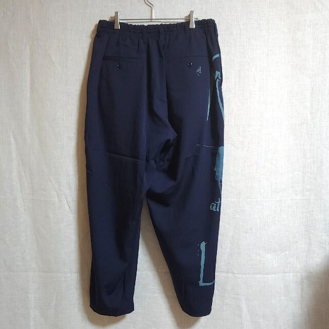 17SS ヨウジヤマモトプールオム 抜染ウールギャバパンツ ネイビー-