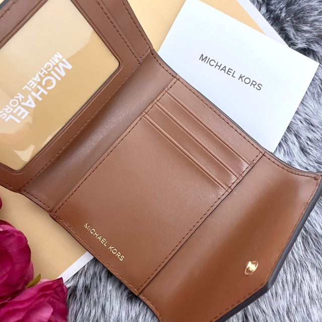 新品☆MICHAEL KORS キャメル ブラウン レザー 折り財布