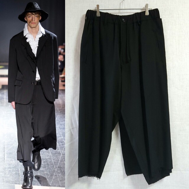 ヨウジヤマモト 15aw 復刻 三重断ち切りラップパンツ - スラックス ヨウジヤマモト 15aw 復刻 三重断ち切りラップパンツ - スラックス