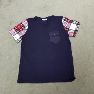 ザラ(ZARA)のUu様専用　ZARA    リブ編みチェック袖　T シャツ　M(Tシャツ(半袖/袖なし))