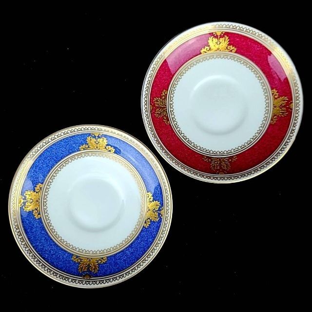 ★ 良品 ◆ ウェッジウッド コロンビアパウダー ルビー ブルー C&S ペア