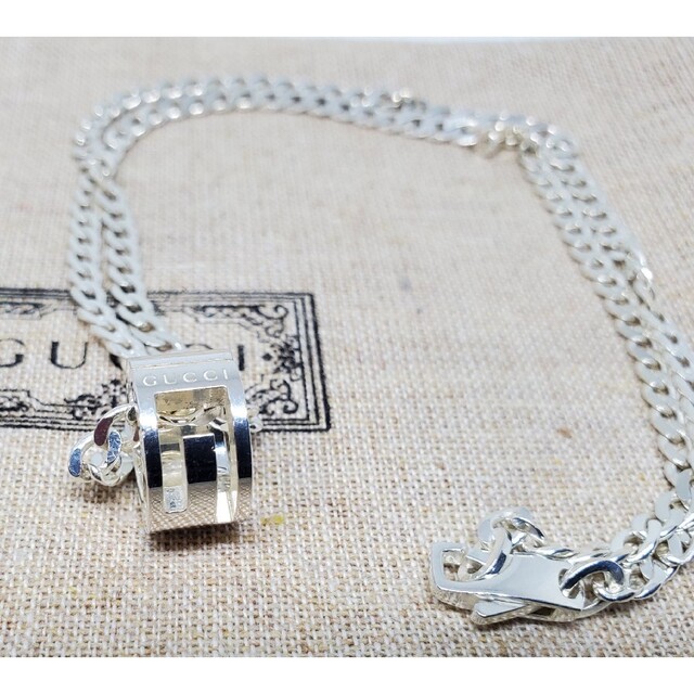 【廃盤美品】GUCCI 喜平チェーン カットアウトG リング ネックレス