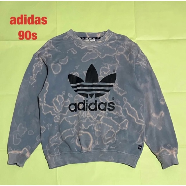 adidas(アディダス)の【希少】adidas　アディダス　スウェット　トレフォイルロゴ　タイダイ　90s メンズのトップス(スウェット)の商品写真