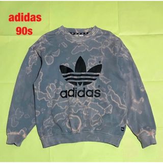 【激レア1点物】adidasビッグロゴ サイドZIPスウェット×ブリーチ3XL