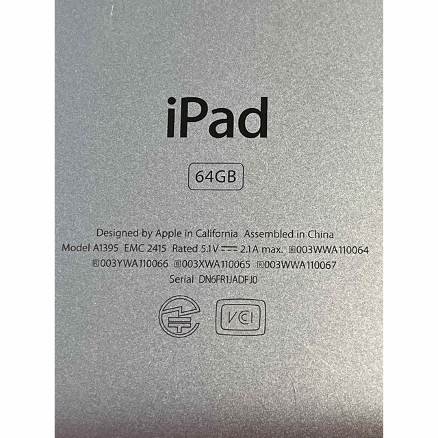 iPad2　64GB　A1395