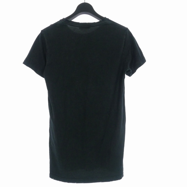 バルマン ダメージ加工 クルーネック Tシャツ カットソー 半袖 XS 黒 1