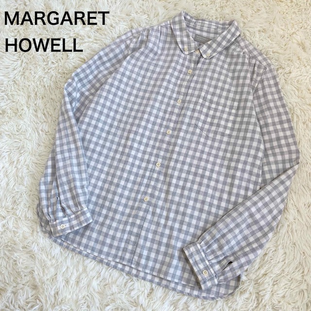 ★日本製 MARGARET HOWELL チェック シャツ ブラウス