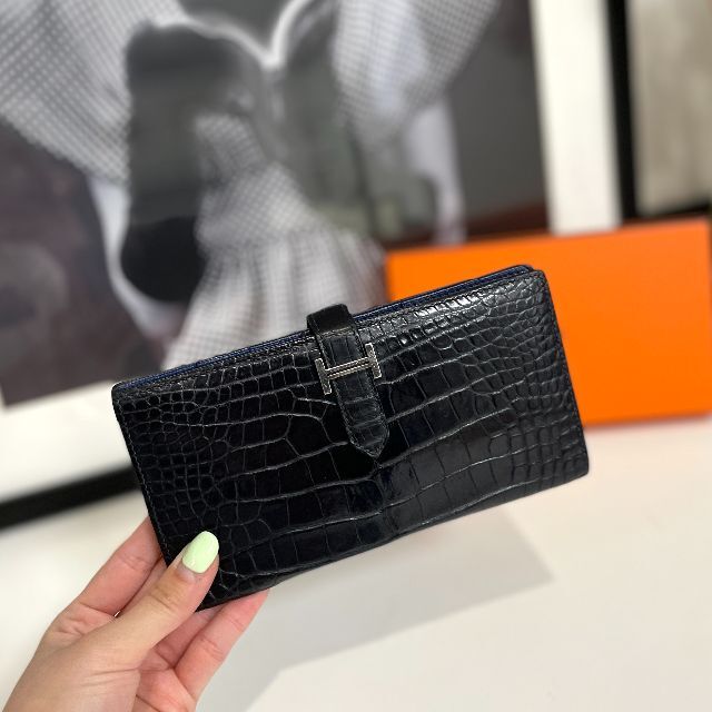 良品 HERMES  エルメス ベアン 長財布 ユニセックス H刻印