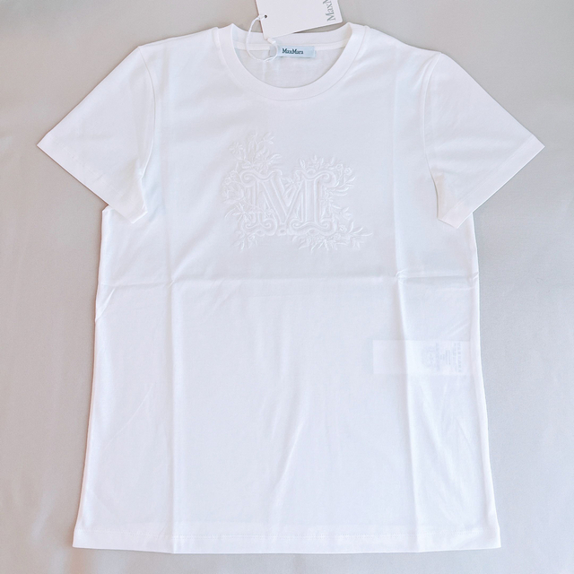 Max Mara(マックスマーラ)のMAX MARA SACHA Mロゴ 刺繍 コットン Tシャツ レディースのトップス(Tシャツ(半袖/袖なし))の商品写真