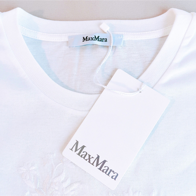 Max Mara(マックスマーラ)のMAX MARA SACHA Mロゴ 刺繍 コットン Tシャツ レディースのトップス(Tシャツ(半袖/袖なし))の商品写真