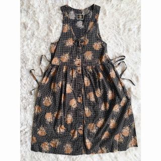 ケティ(ketty)の★KETTY★ワンピース　ロング丈　ブーケ柄　ブラック　ピンクハウス系　Lサイズ(ロングワンピース/マキシワンピース)