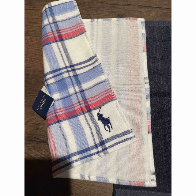 【新品】RALPH LAUREN タオルハンカチ ２枚セット(袋２枚シール付き)