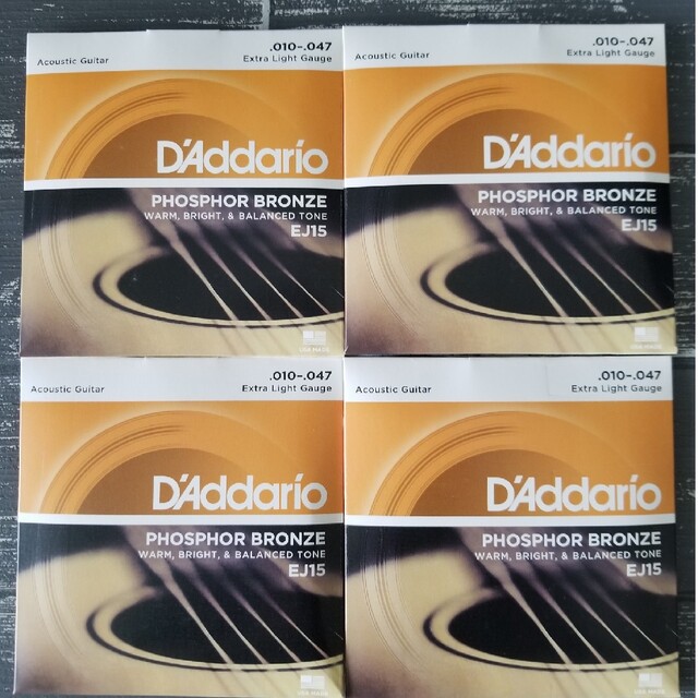 新品　D'Addario ダダリオ アコースティックギター弦 EJ15 楽器のギター(弦)の商品写真