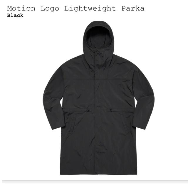 新品未使用半タグ付きカラーSupreme Motion Logo Lightweight Parka 黒