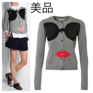 美品 alice+olivia ステイシーフェイスサングラス ニットカーディガン-
