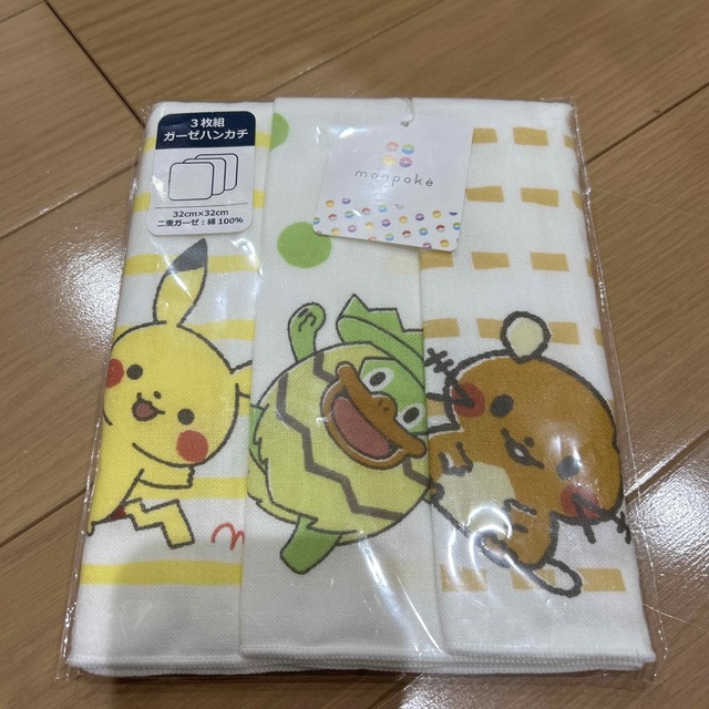 ポケモン(ポケモン)のモンポケ　ガーゼハンカチセット　ポケモン キッズ/ベビー/マタニティのキッズ/ベビー/マタニティ その他(その他)の商品写真