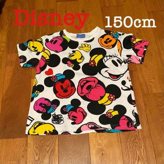 ディズニー(Disney)のミニーマウス フェイス柄 カラフルTシャツ minnie disney限定(Tシャツ/カットソー)