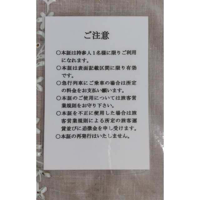 秩父鉄道 株主優待乗車証 2024.5.31まで