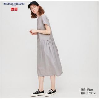 ユニクロ(UNIQLO)のユニクロ　イネス　コットンリネンワンピース(ひざ丈ワンピース)