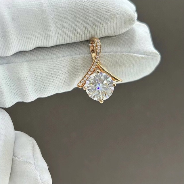 【newカラー】2.0ct ハートモアサナイト  ネックレス　 k18