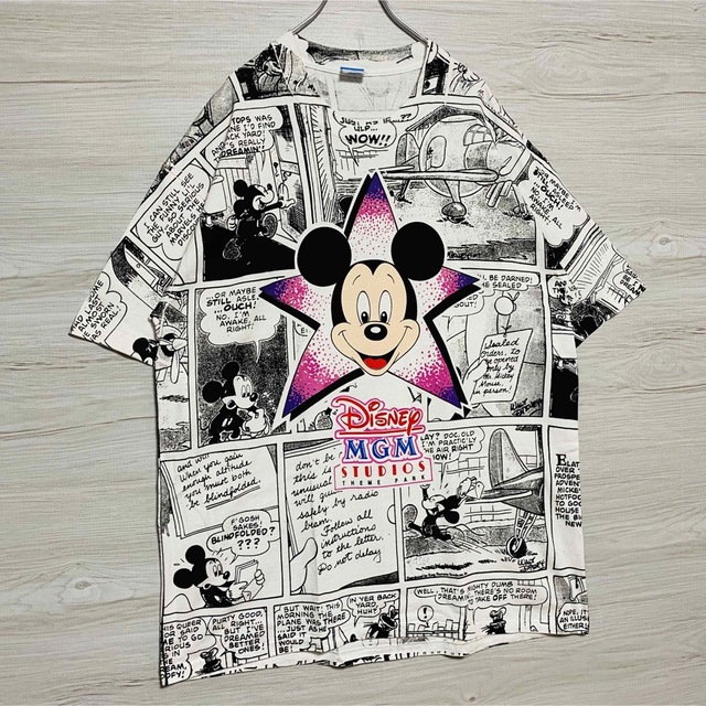 Disney(ディズニー)の【入手困難】Disney ディズニー　80s Tシャツ　総柄　ヴィンテージ　海外 メンズのトップス(Tシャツ/カットソー(半袖/袖なし))の商品写真