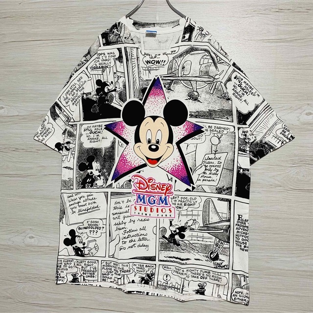 Disney(ディズニー)の【入手困難】Disney ディズニー　80s Tシャツ　総柄　ヴィンテージ　海外 メンズのトップス(Tシャツ/カットソー(半袖/袖なし))の商品写真