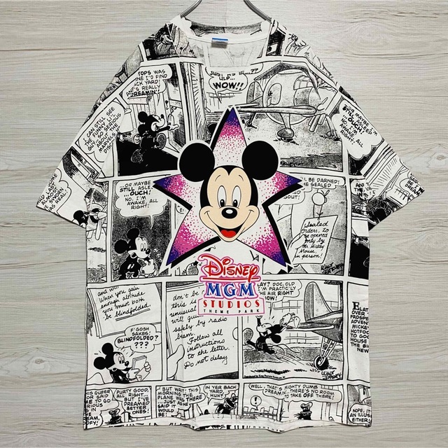 Disney(ディズニー)の【入手困難】Disney ディズニー　80s Tシャツ　総柄　ヴィンテージ　海外 メンズのトップス(Tシャツ/カットソー(半袖/袖なし))の商品写真