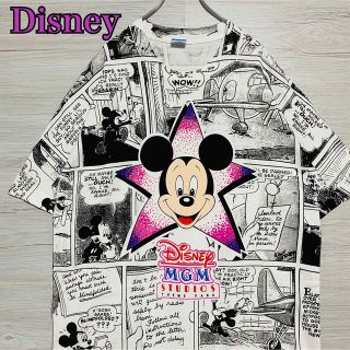 ディズニー(Disney)の【入手困難】Disney ディズニー　80s Tシャツ　総柄　ヴィンテージ　海外(Tシャツ/カットソー(半袖/袖なし))