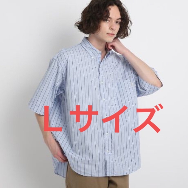 【Gymphlex】ボタンダウンシャツ ストライプ ブルー系 Ｌサイズ