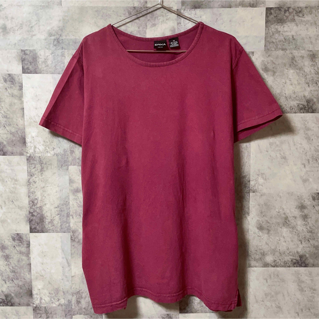 レディース　Tシャツ　XLサイズ　無地　紫　パープル　USA　古着　スリット レディースのトップス(Tシャツ(半袖/袖なし))の商品写真