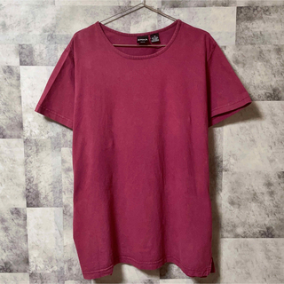 レディース　Tシャツ　XLサイズ　無地　紫　パープル　USA　古着　スリット(Tシャツ(半袖/袖なし))