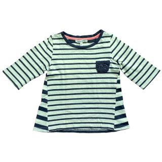 グローバルワーク(GLOBAL WORK)のGLOBALWORK グローバルワーク ボーダー柄 チュニック トップス 95(Tシャツ/カットソー)