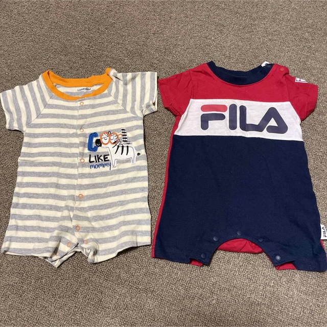 FILA(フィラ)の半袖ロンパース　2枚セット キッズ/ベビー/マタニティのベビー服(~85cm)(カバーオール)の商品写真