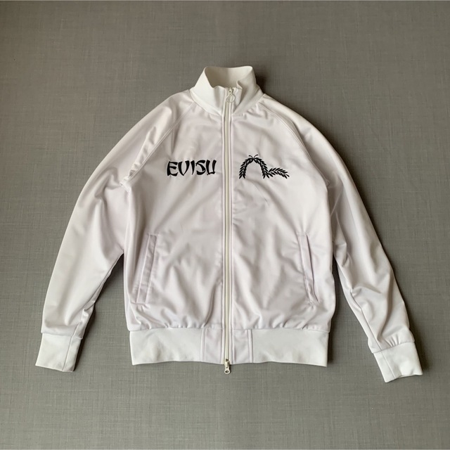 美品 EVISU 刺繍ロゴ かもめ トラックジャケット ホワイト エビス