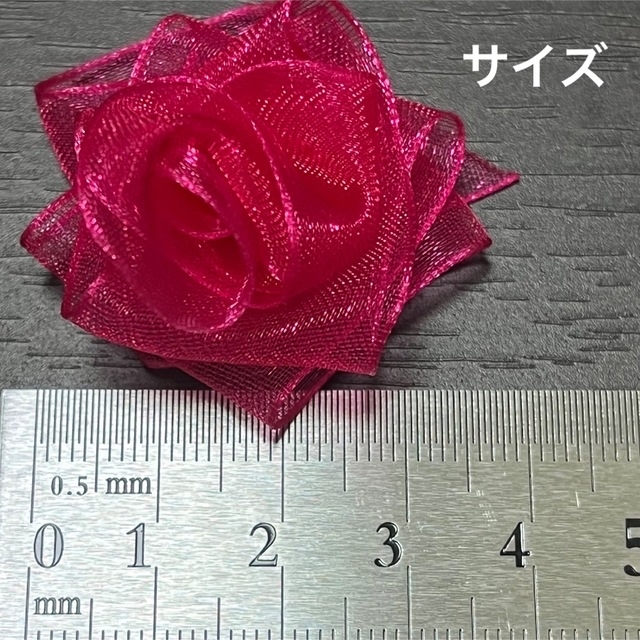 🌹薔薇花リボン10個セット箱入りno.Ｃ ハンドメイドの素材/材料(各種パーツ)の商品写真