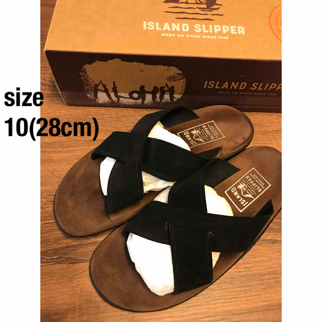 ISLAND SLIPPER スエード クロスストラップサンダル 10-