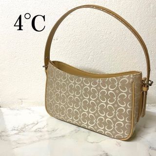 ヨンドシー(4℃)の【美品】4℃ ヨンドシー  ハンドバッグ  バッグ ベージュ  ロゴ(ハンドバッグ)